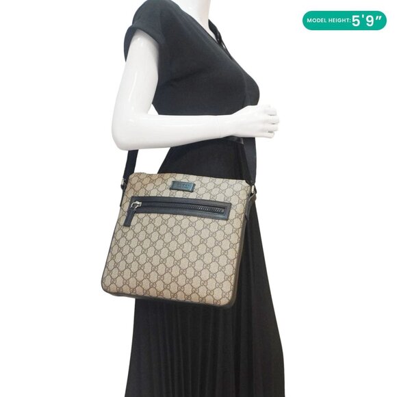 Gucci Front Zip Medium GG Canvas Messenger Bag Beige 406974 - Picture 2 of 16